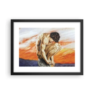 Affiche dans un cadre noir - Poster - Plongé dans ses pensées - 40x30 cm