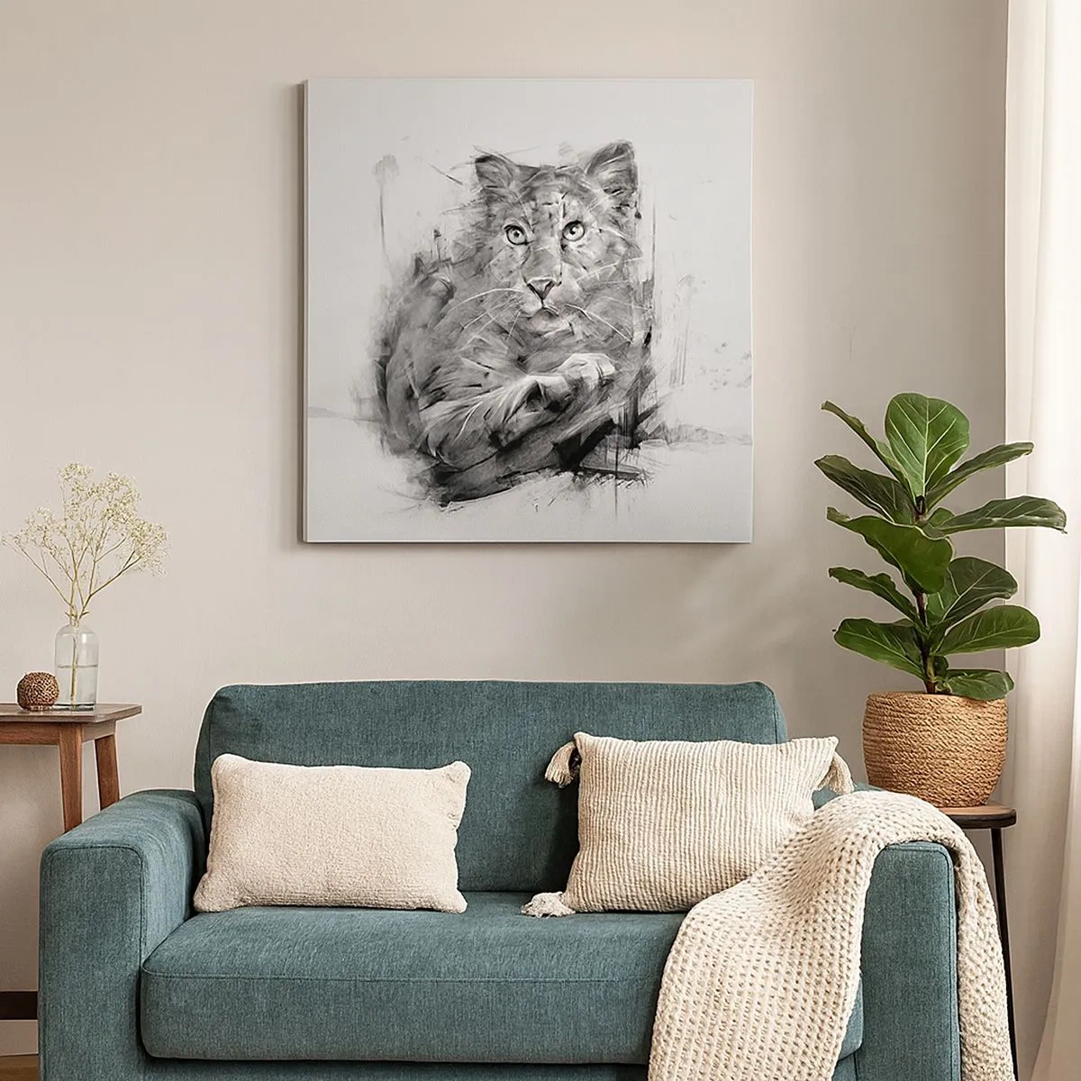 Impression sur toile - Image sur toile - Oui, j'écoute attentivement - 30x30 cm