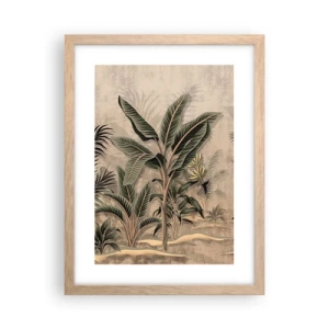 Affiche dans un chêne clair - Poster - Une gravure de style colonial - 30x40 cm