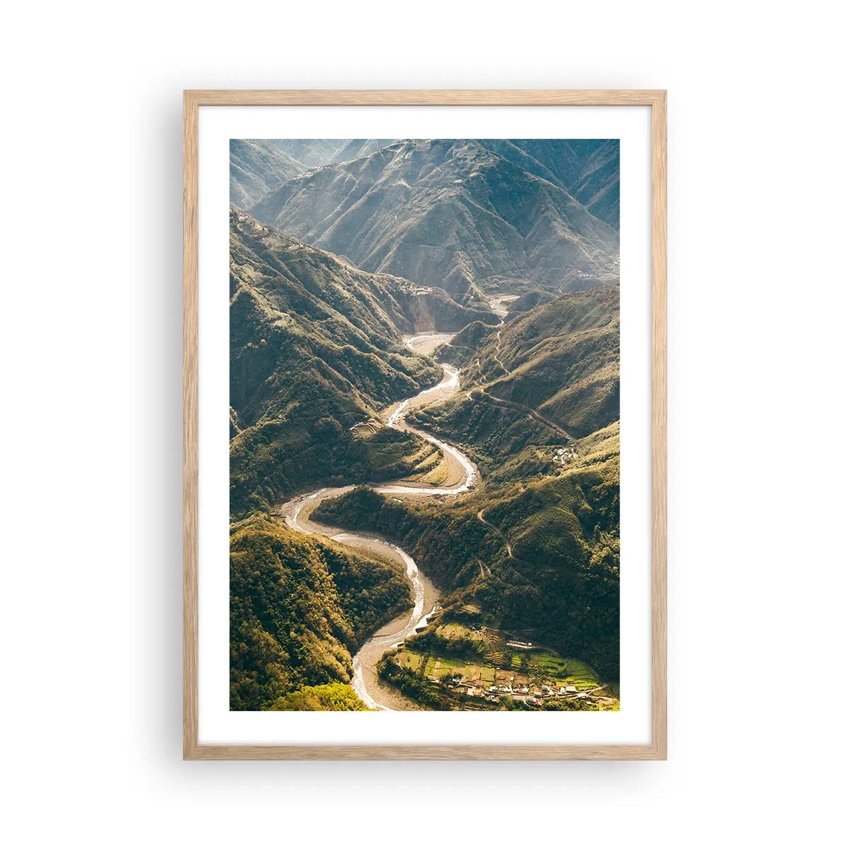 Affiche dans un chêne clair - Poster - Directement du coeur des montagnes - 50x70 cm