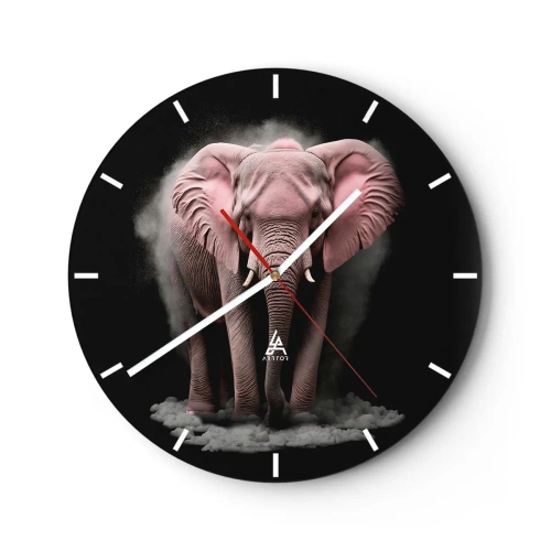 Horloge murale - Pendule murale - Ne pensez pas à un éléphant rose ! - 40x40 cm