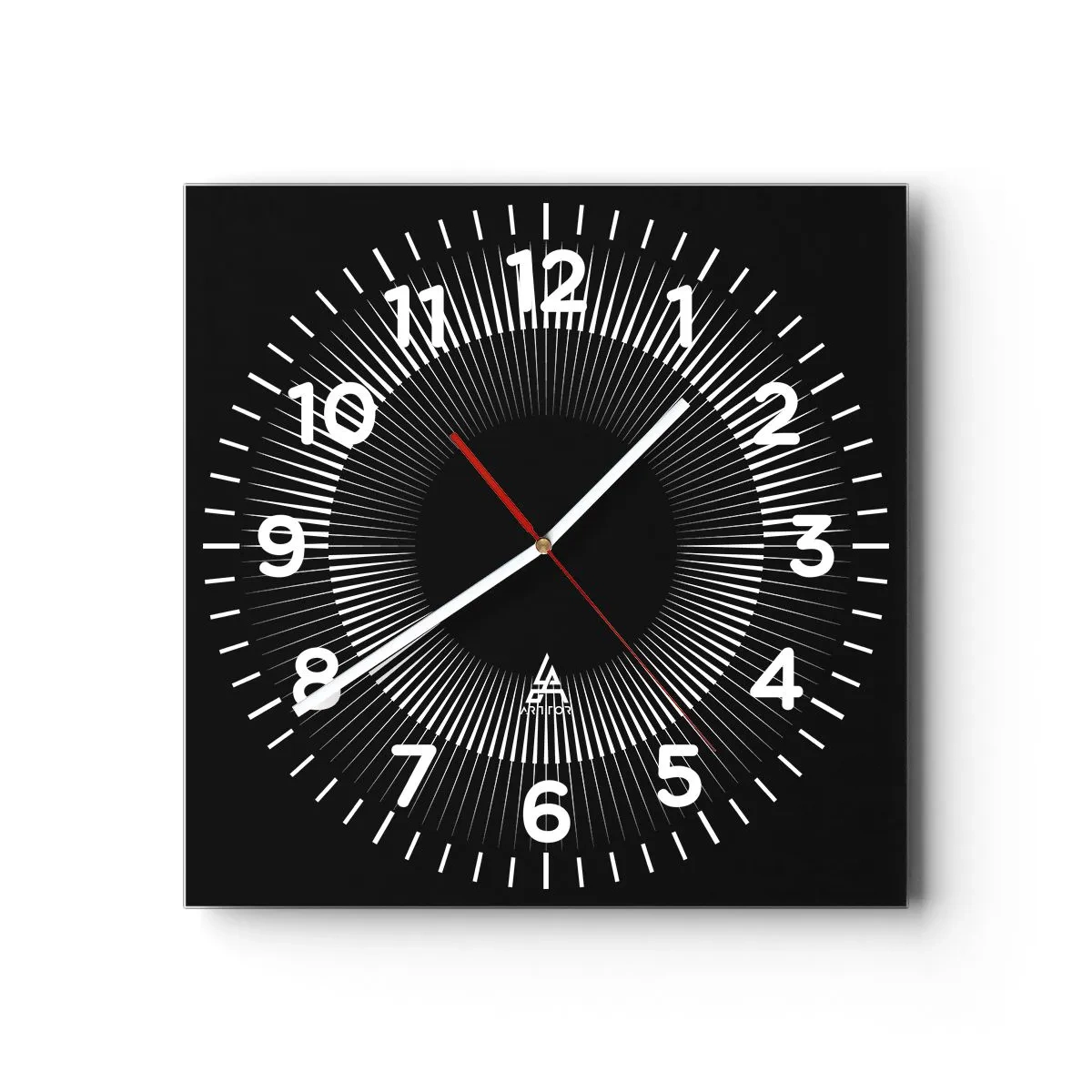 Horloge murale - Pendule murale - Soleil noir - 30x30 cm
