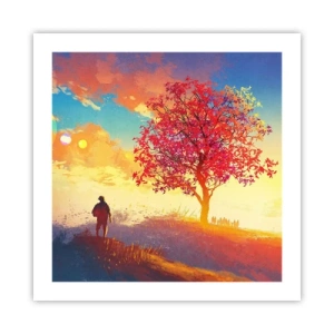 Affiche - Poster - Pèlerin à destination - 50x50 cm