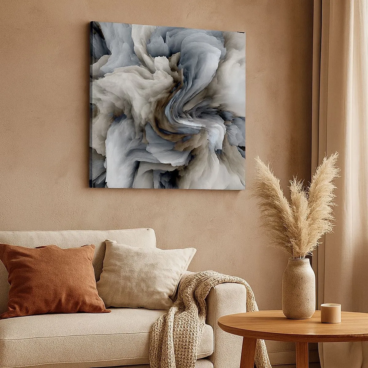 Impression sur toile - Image sur toile - Pierre et fleur - 30x30 cm