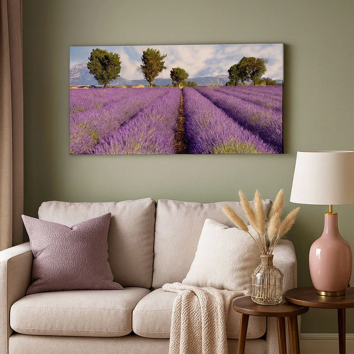 Impression sur toile - Image sur toile - Champs de lavande - 100x40 cm