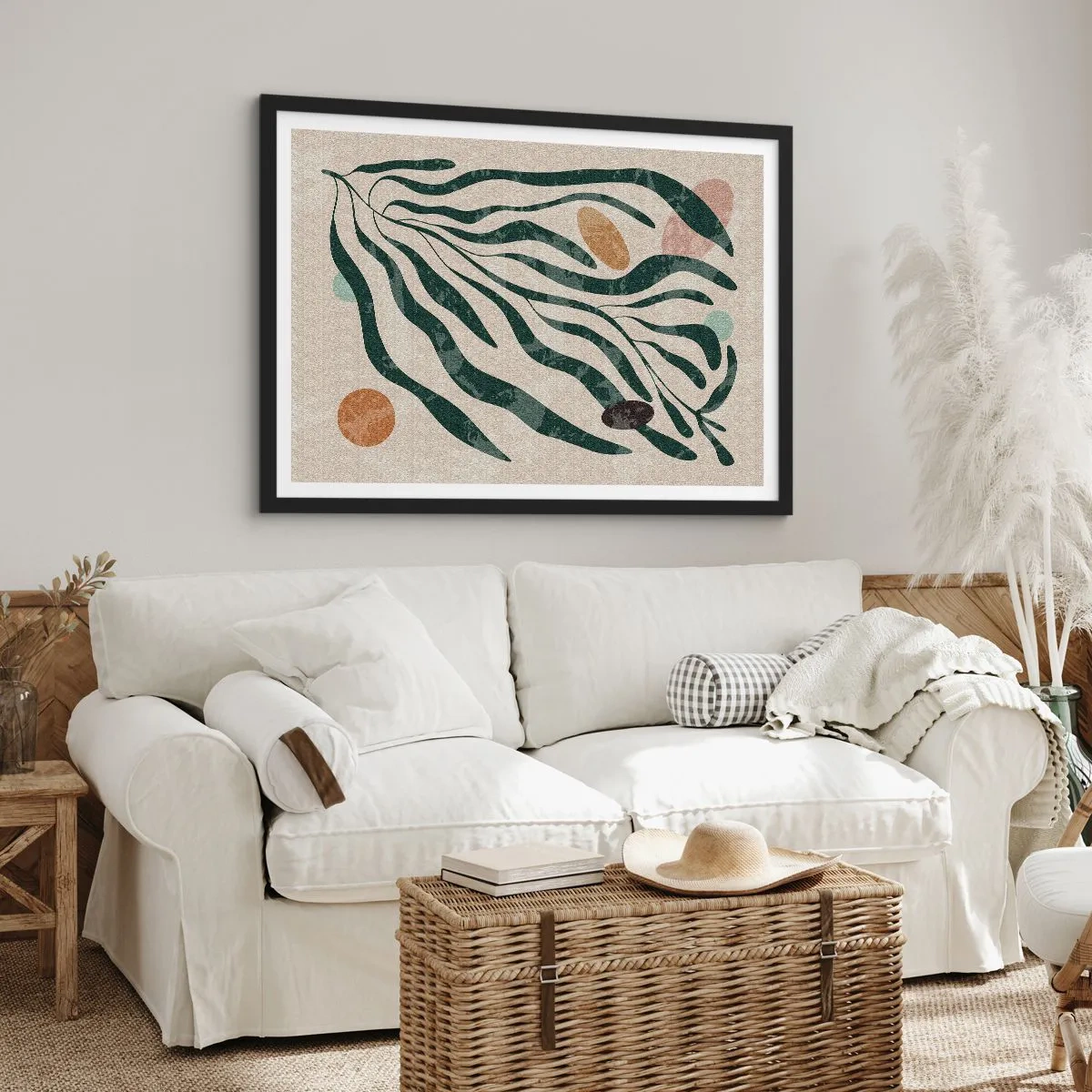 Affiche dans un cadre noir - Poster - Parmi la verdure - 50x40 cm