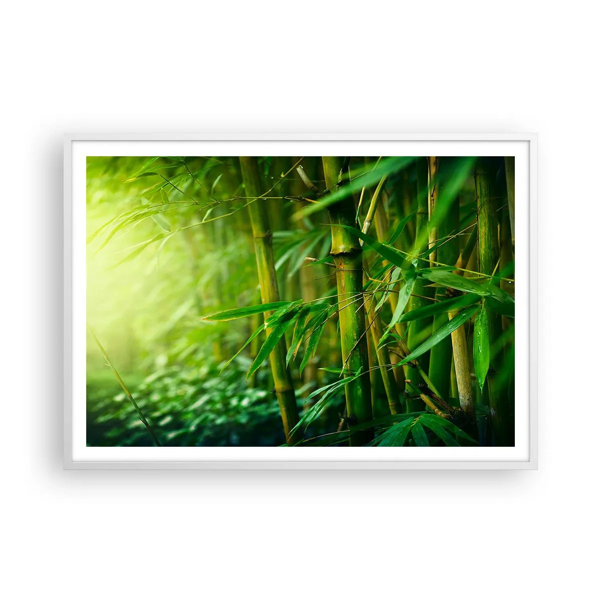 Affiche dans un cadre blanc - Poster - Apprenez à connaître le vert lui-même - 100x70 cm