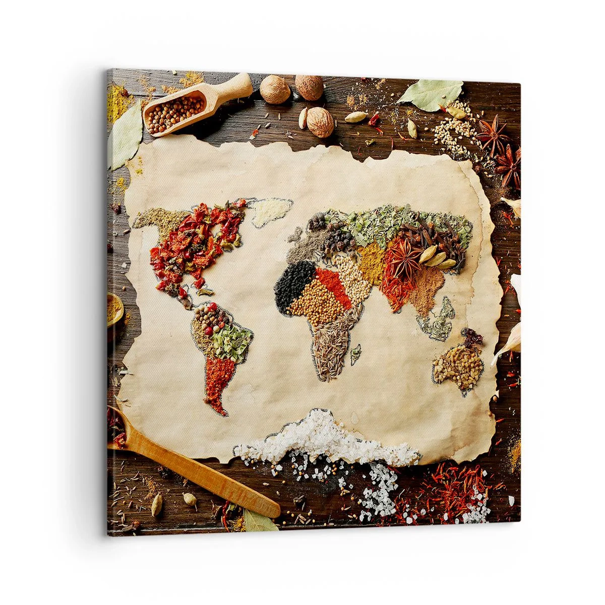 Impression sur toile - Image sur toile - Toutes les saveurs du monde - 60x60 cm