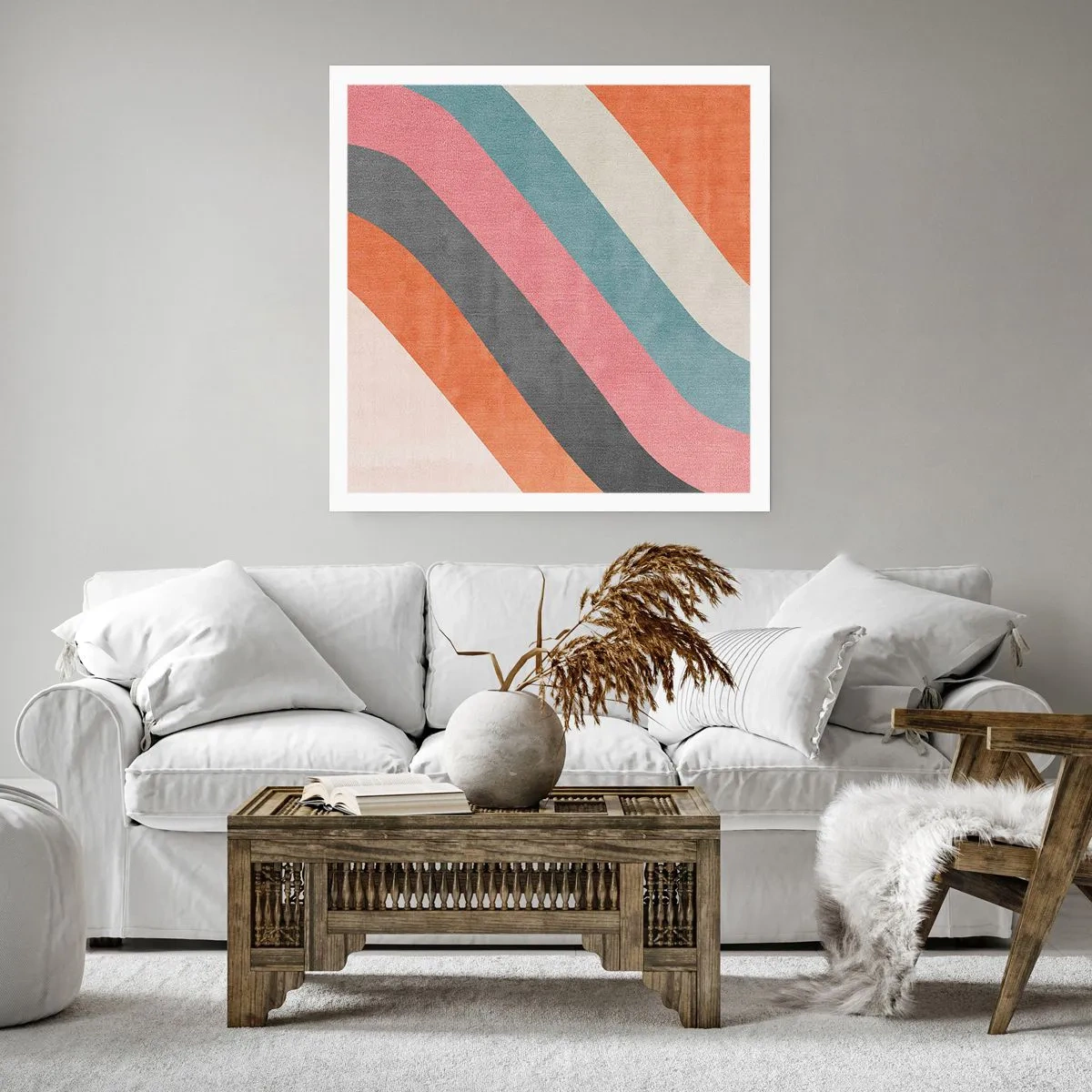 Affiche - Poster - Composition diagonale – mouvement - 60x60 cm