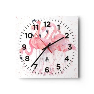 Horloge murale - Pendule murale - Ensemble rose - 40x40 cm
