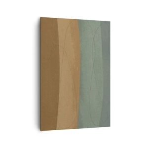 Impression sur toile - Image sur toile - Composition abstraite dans des tons de terre naturels - 70x100cm - Composition horizontale - Décoration murale moderne pour le salon et la chambre ARTTOR