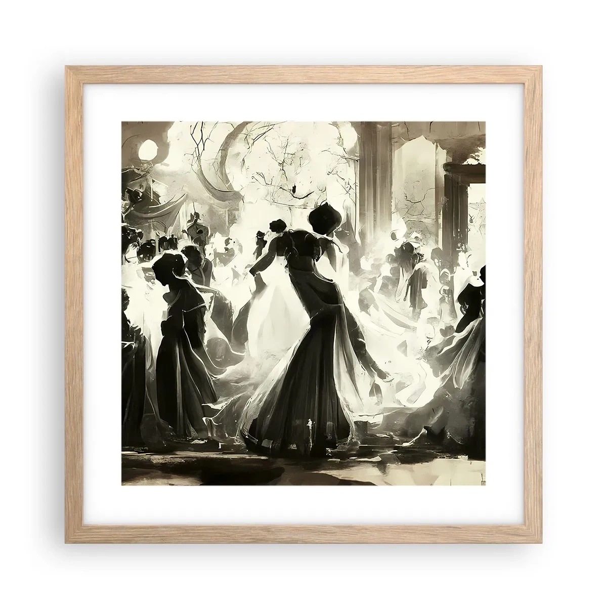 Affiche dans un chêne clair - Poster - La grande mascarade - 40x40 cm