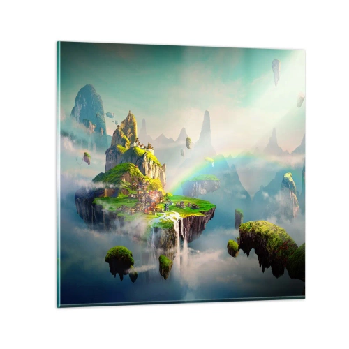 Impression sur verre - Image sur verre - Au milieu des cieux - îles du bonheur - 70x70 cm