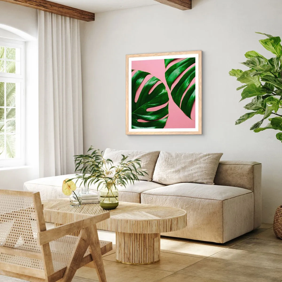 Affiche dans un chêne clair - Poster - Rendez-vous vert - 30x30 cm