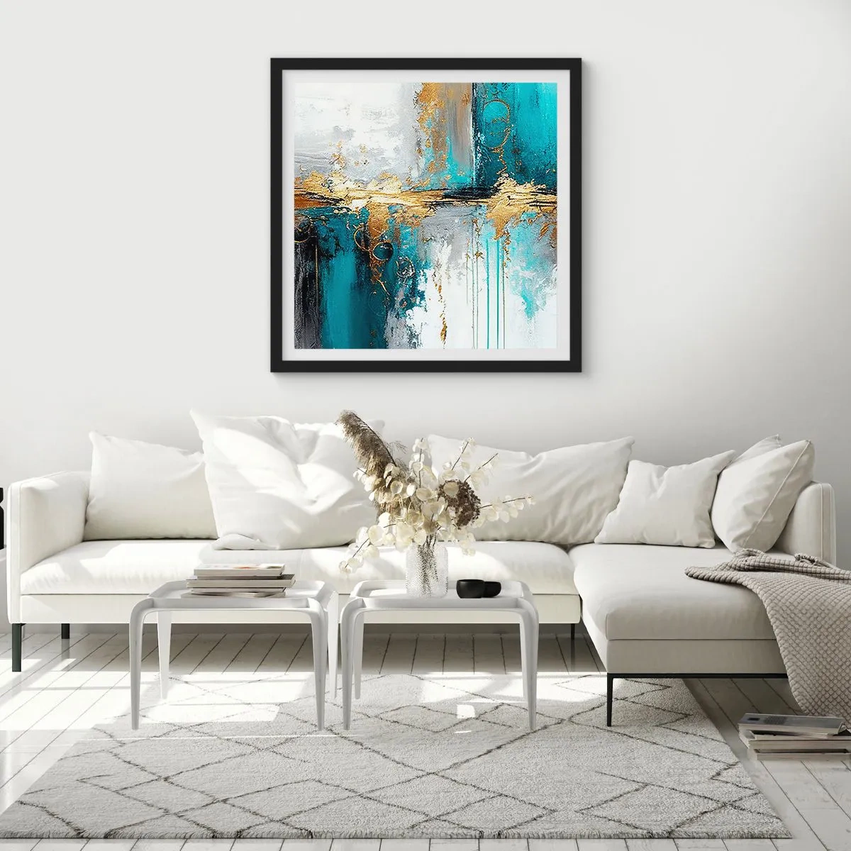 Affiche dans un cadre noir - Poster - Tout coule - 40x40 cm