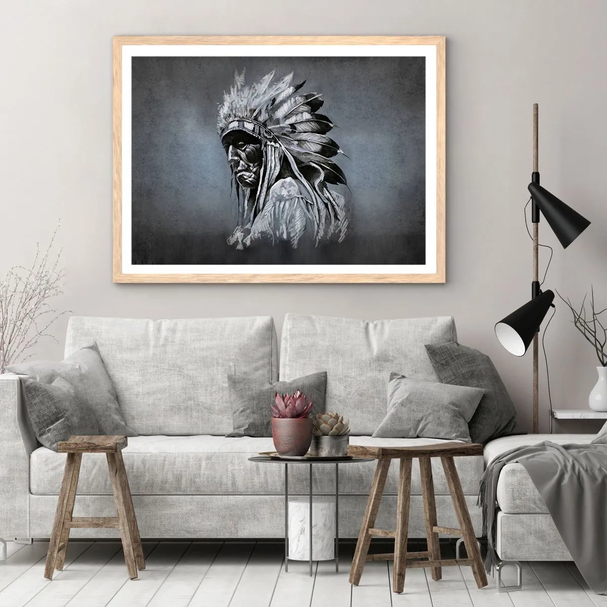 Affiche dans un chêne clair - Poster - Retour aux sources - 100x70 cm