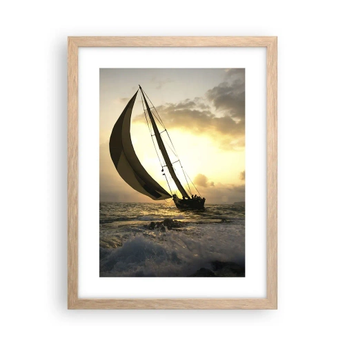 Affiche dans un chêne clair - Poster - Avec le vent et contre le vent - 30x40 cm