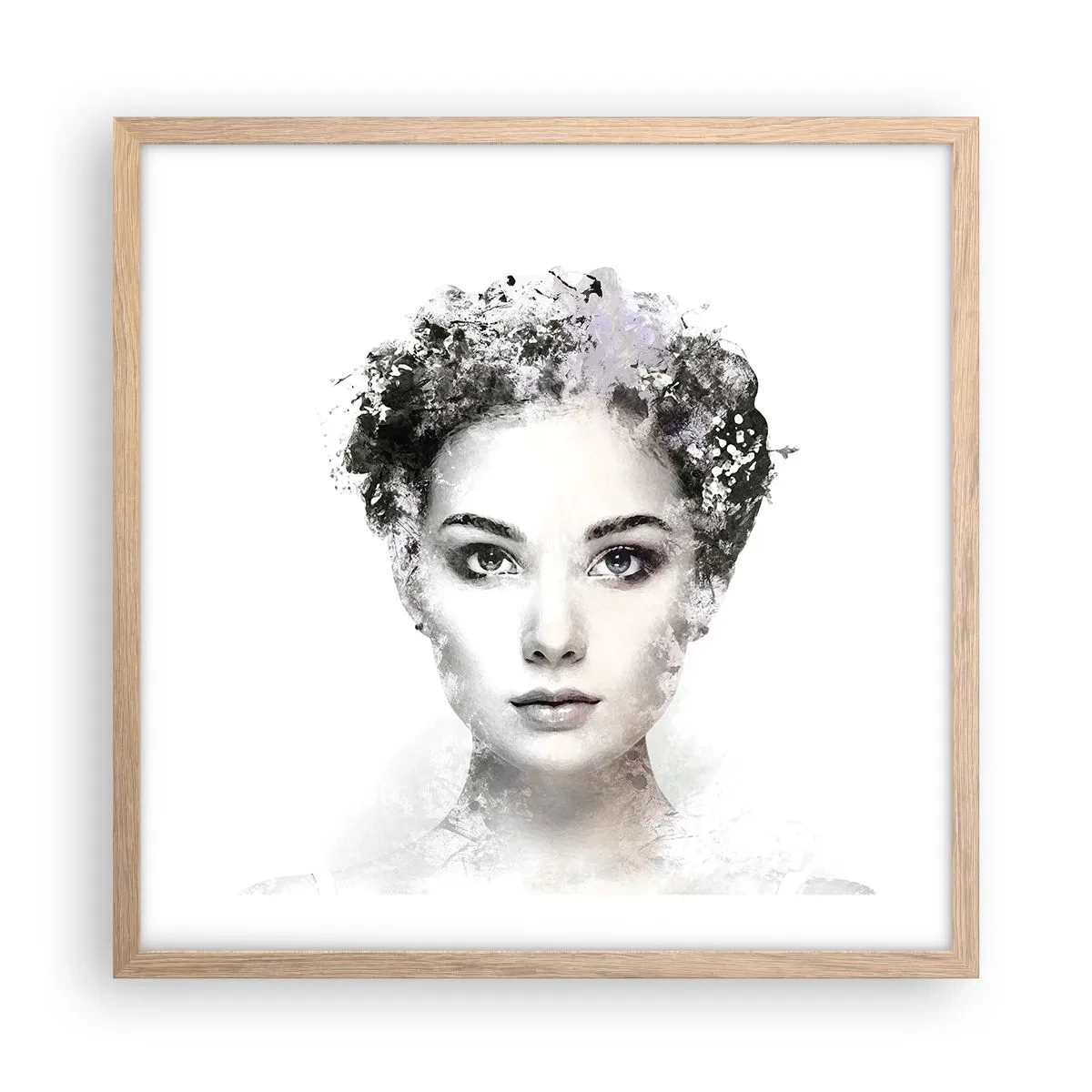 Affiche dans un chêne clair - Poster - Un portrait extrêmement stylé - 50x50 cm