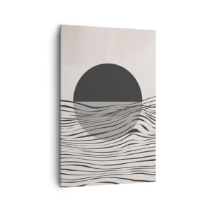 Impression sur toile - Image sur toile - Lignes abstraites et formes géométriques aux couleurs douces - 80x120cm - Demi composition - Décoration murale moderne pour le salon et la chambre ARTTOR