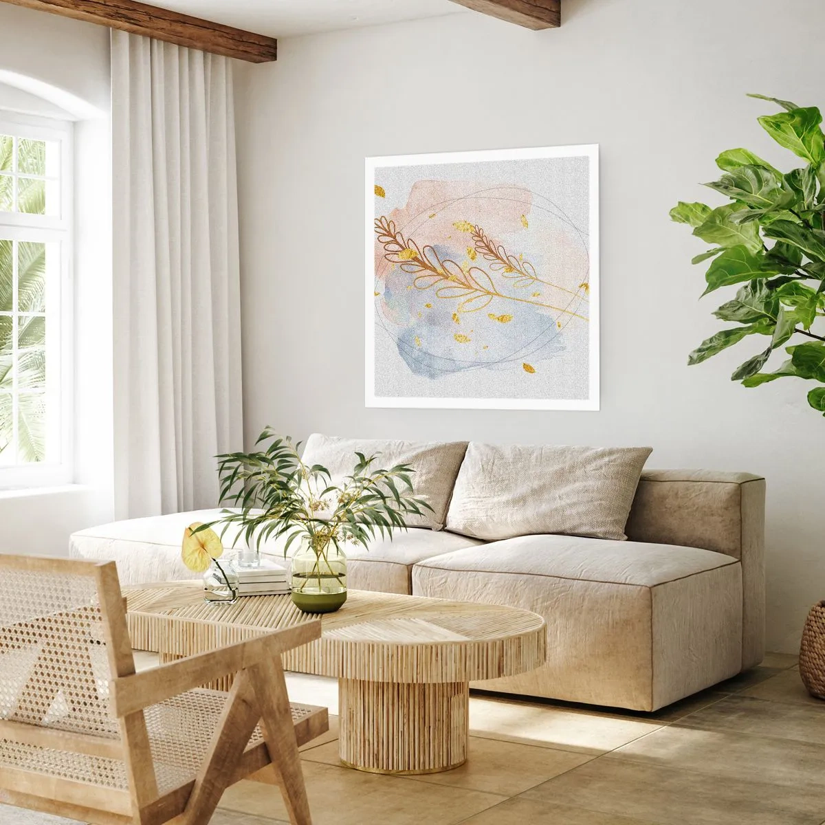 Affiche - Poster - Explosion d'or - 50x50 cm