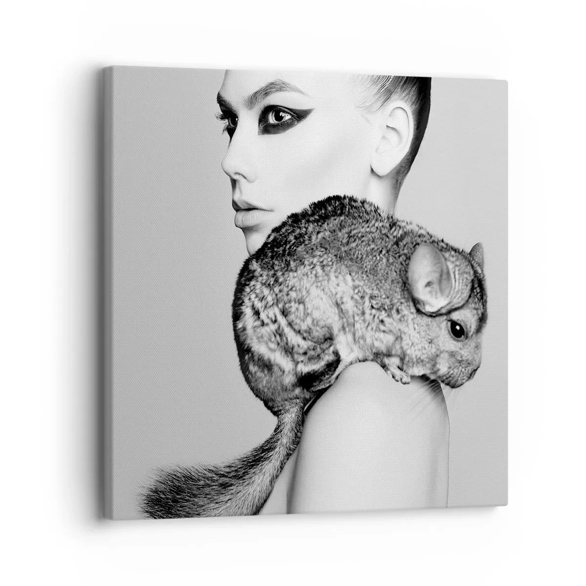 Impression sur toile - Image sur toile - Dame au chinchilla - 30x30 cm