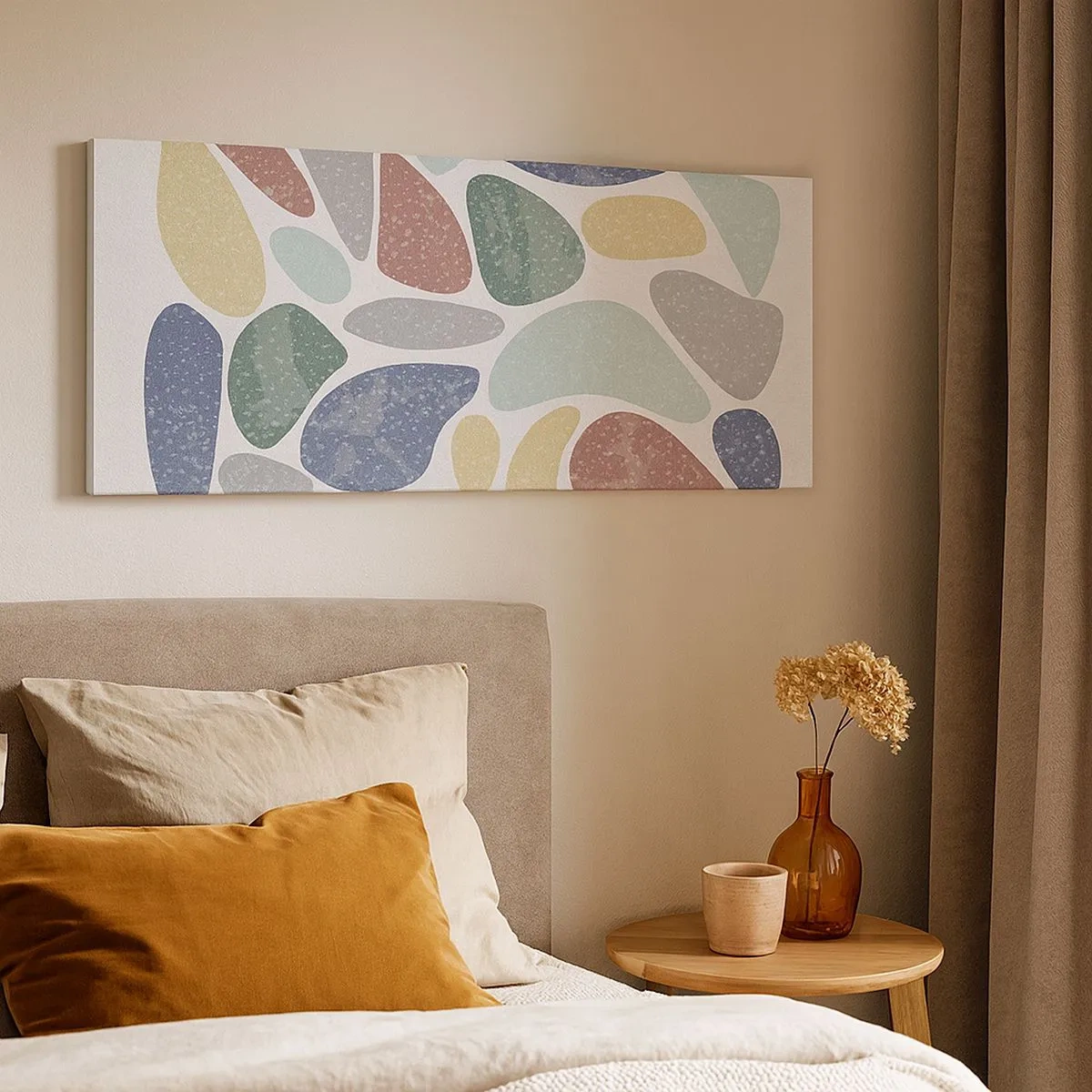 Impression sur toile - Image sur toile - Une mosaïque de couleurs poudrées - 100x40 cm