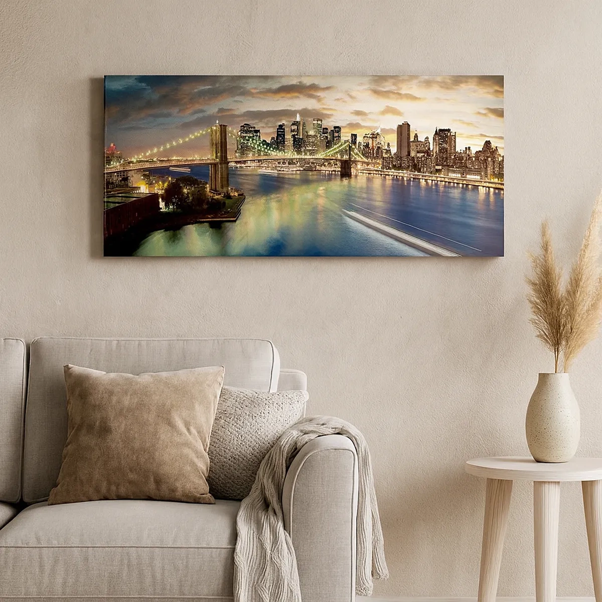 Impression sur toile - Image sur toile - Une soirée lumineuse sur Manhattan - 30x30 cm