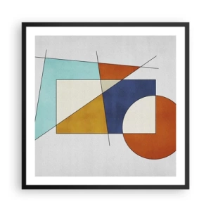 Affiche dans un cadre noir - Poster - Abstraction : plaisir moderniste - 60x60 cm