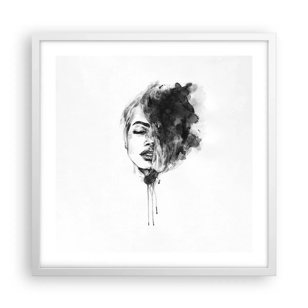 Affiche dans un cadre blanc - Poster - De quoi rêve la fille - 50x50 cm