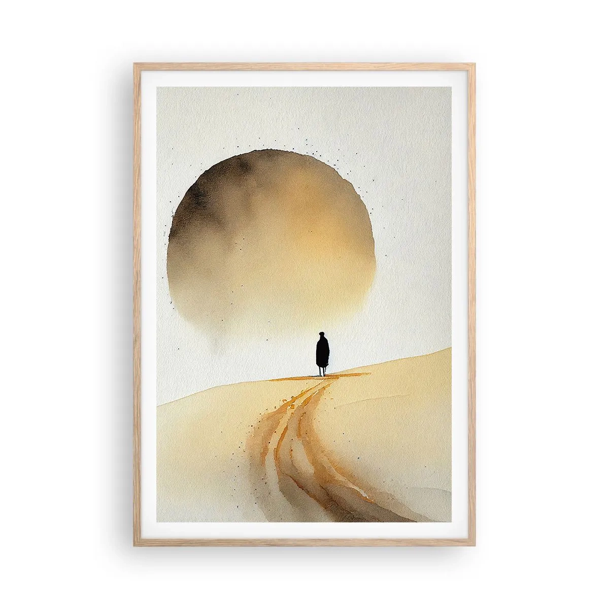 Affiche dans un chêne clair - Poster - Toujours solitaire - 70x100 cm