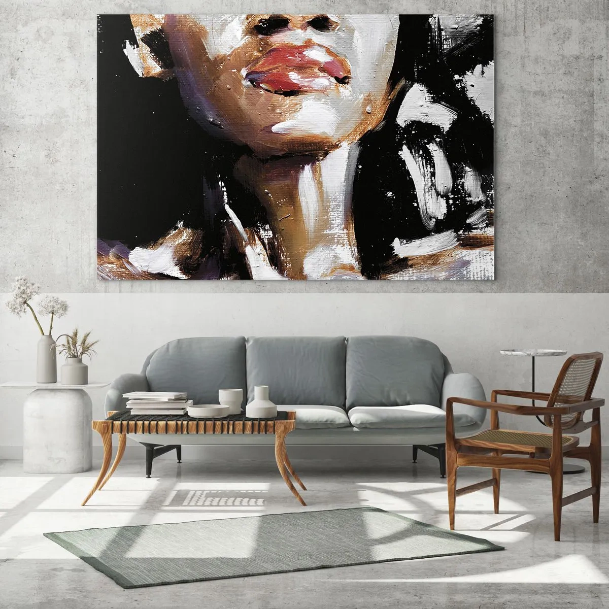 Impression sur verre - Image sur verre - Gros plan d'un portrait coloré d'une femme dans un style expressif - 70x50cm - Fierté sans préjugés - Décoration murale moderne pour le salon et la chambre ARTTOR