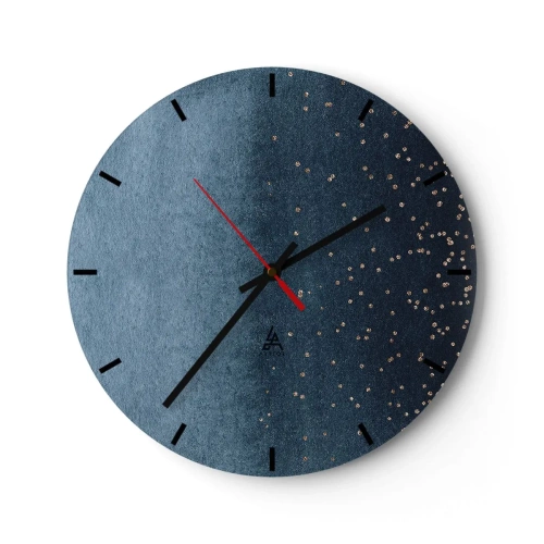 Horloge murale - Pendule murale - Composition - phases bleues - 40x40 cm