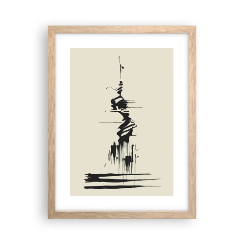 Affiche dans un chêne clair - Poster - Abstraction hâtive - 30x40 cm