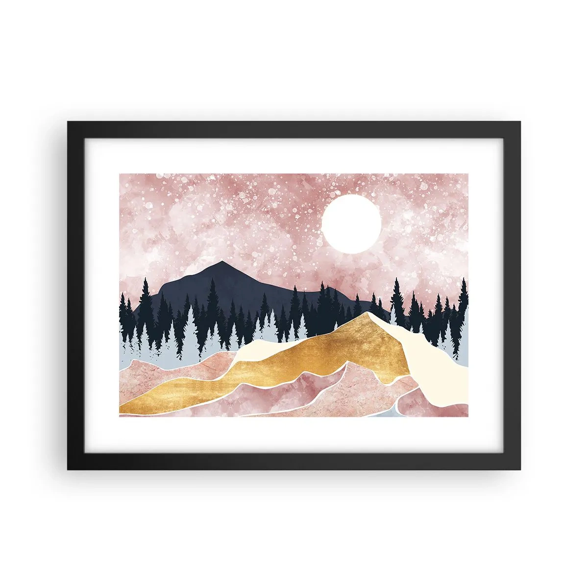 Affiche dans un cadre noir - Poster - Gardien de la nuit - 40x30 cm