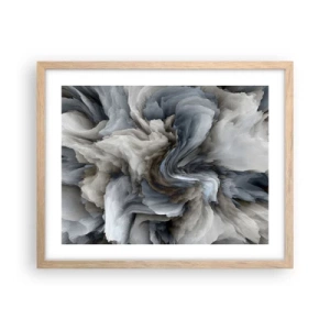 Affiche dans un chêne clair - Poster - Pierre et fleur - 50x40 cm