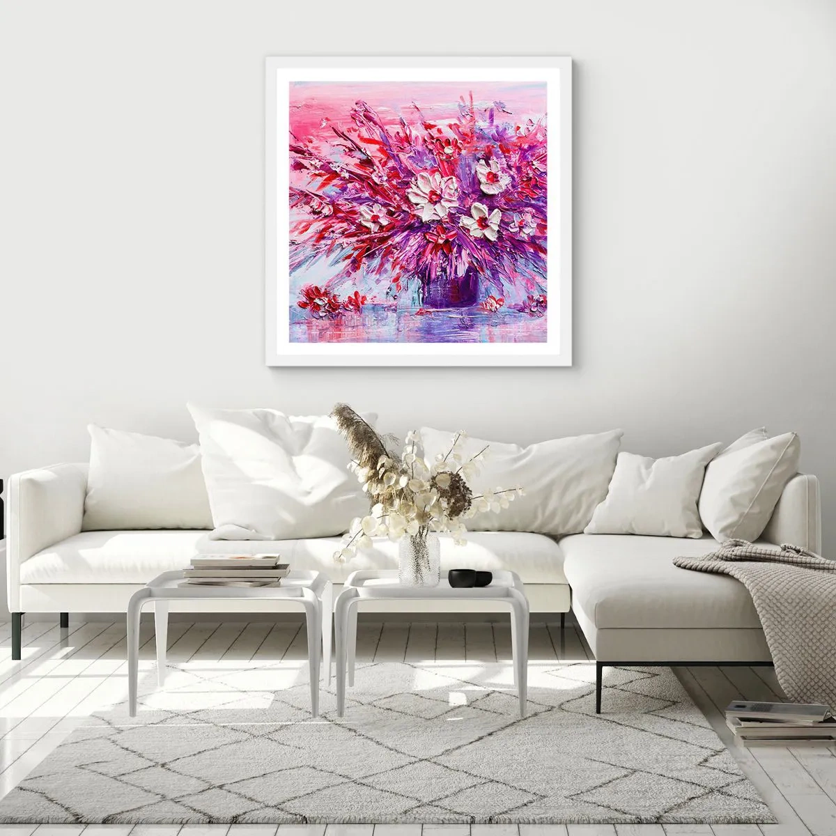 Affiche dans un cadre blanc - Poster - Innocence et passion - 30x30 cm