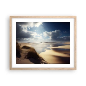 Affiche dans un chêne clair - Poster - Plage, plage sauvage - 50x40 cm