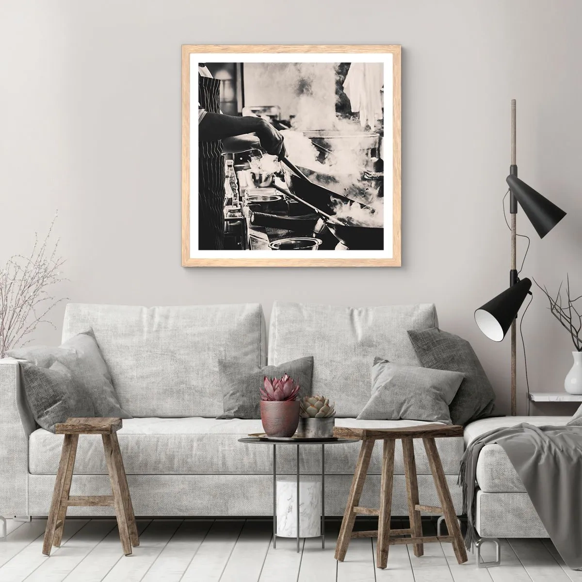 Affiche dans un chêne clair - Poster - Alchimie des saveurs - 40x40 cm