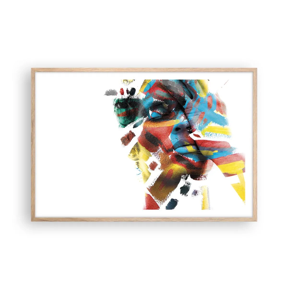 Affiche dans un chêne clair - Poster - Personnalité colorée - 91x61 cm