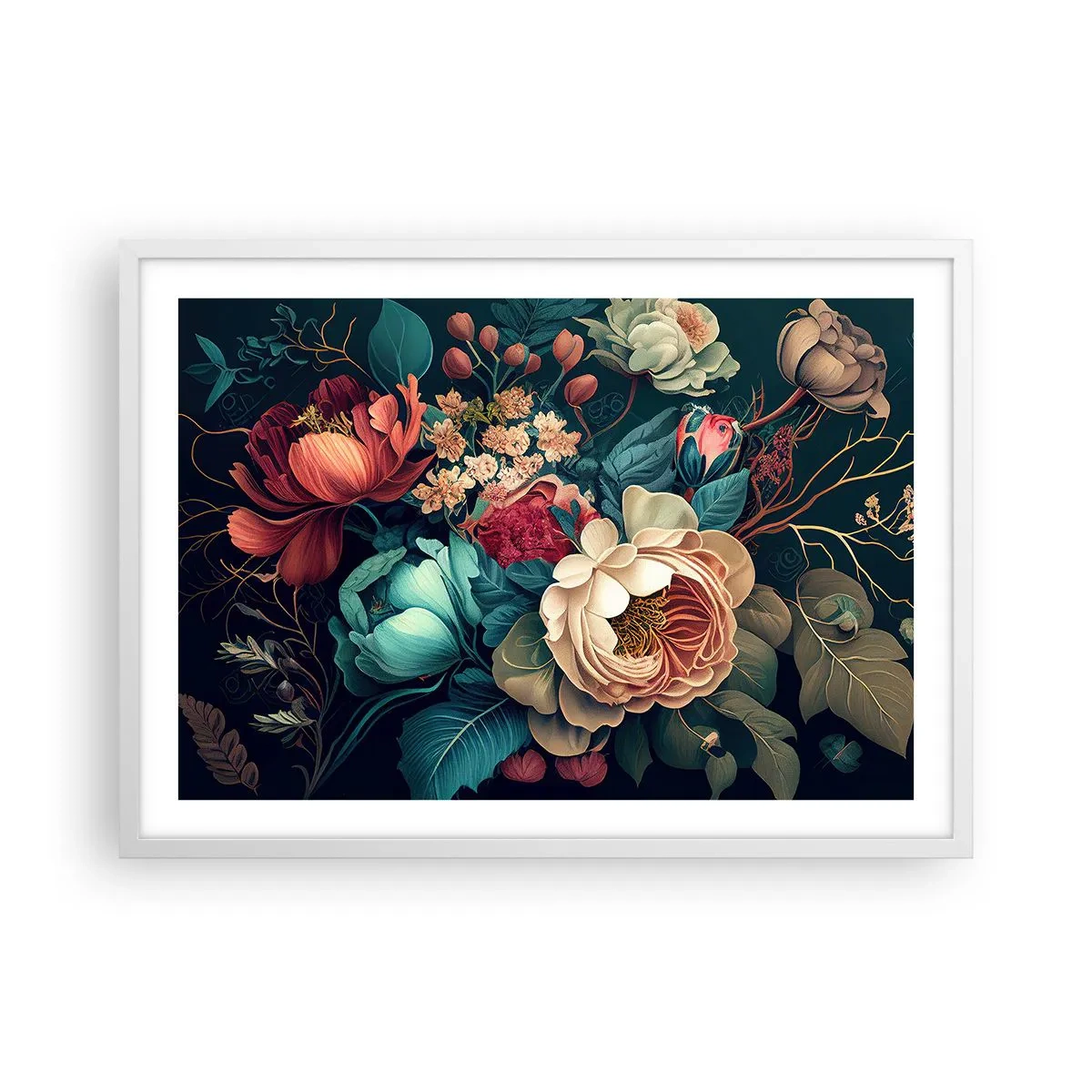 Affiche dans un cadre blanc - Poster - le charme du 19ème siècle - 70x50 cm