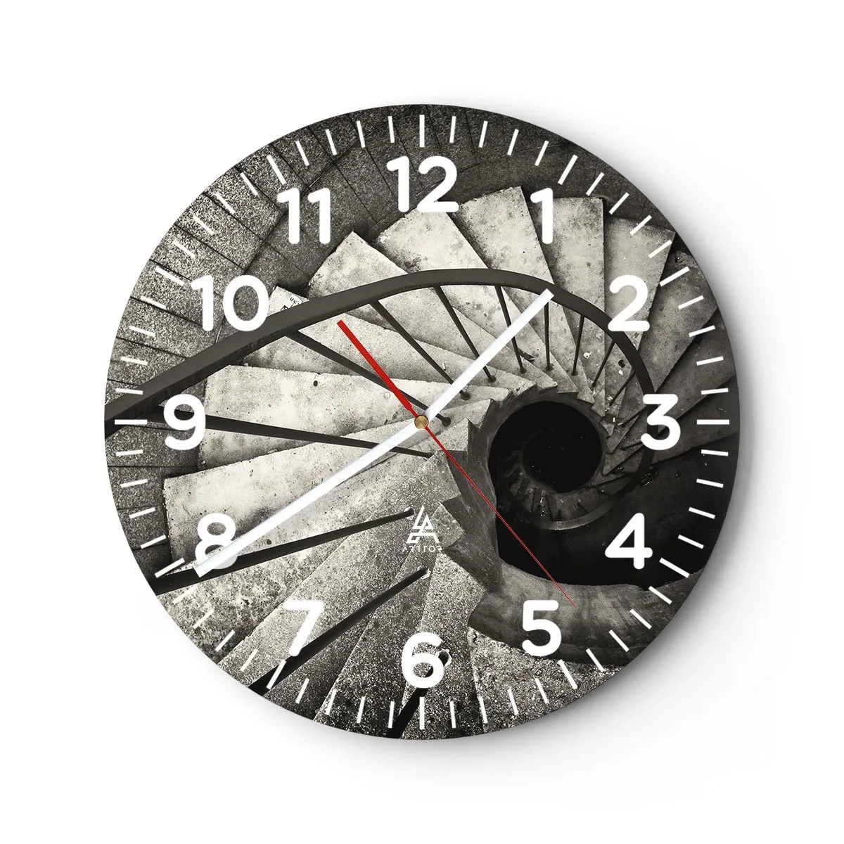 Horloge murale - Pendule murale - En haut des escaliers, en bas des escaliers - 30x30 cm