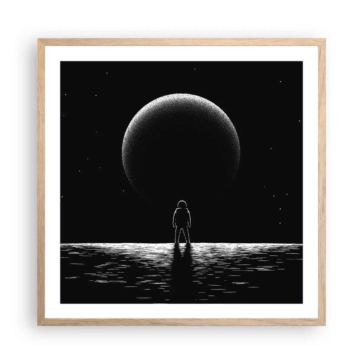 Affiche dans un chêne clair - Poster - Face à face - 60x60 cm