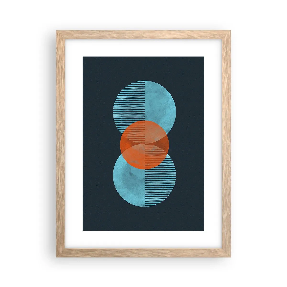 Affiche dans un chêne clair - Poster - Composition symétrique - 30x40 cm