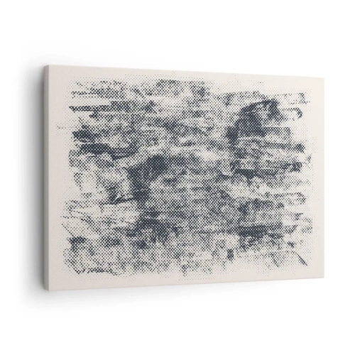 Impression sur toile - Image sur toile - Composition brumeuse abstraite dans des tons de gris - 70x50cm - Composition brumeuse - Décoration murale moderne pour le salon et la chambre ARTTOR