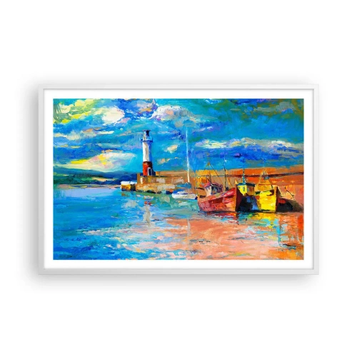 Affiche dans un cadre blanc - Poster - Un après-midi dans la baie arc-en-ciel - 91x61 cm