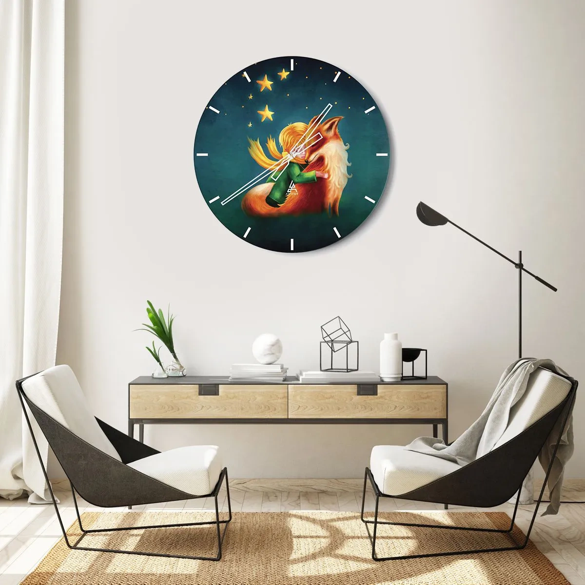 Horloge murale - Pendule murale - Petit Prince - 40x40 cm