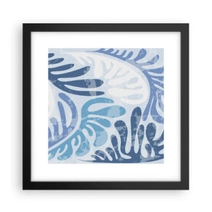 Affiche dans un cadre noir - Poster - Fougères bleues - 30x30 cm