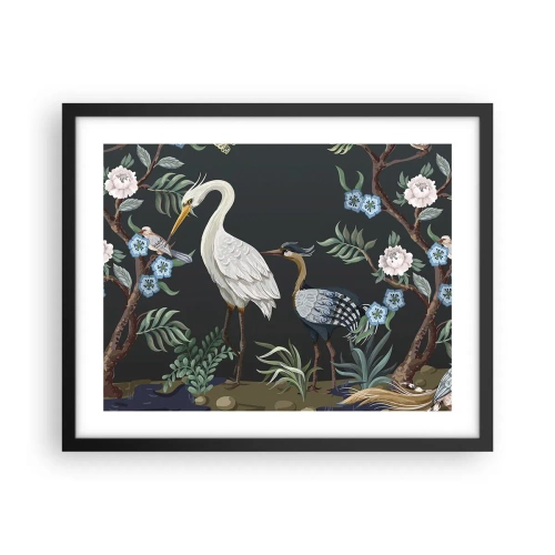 Affiche dans un cadre noir - Poster - Parade d'oiseaux - 50x40 cm