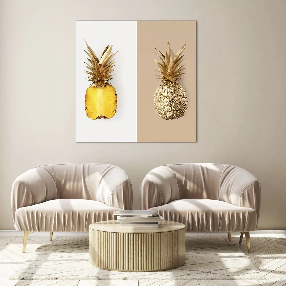 Impression sur verre - Image sur verre - Ananas pour nous - 30x30 cm