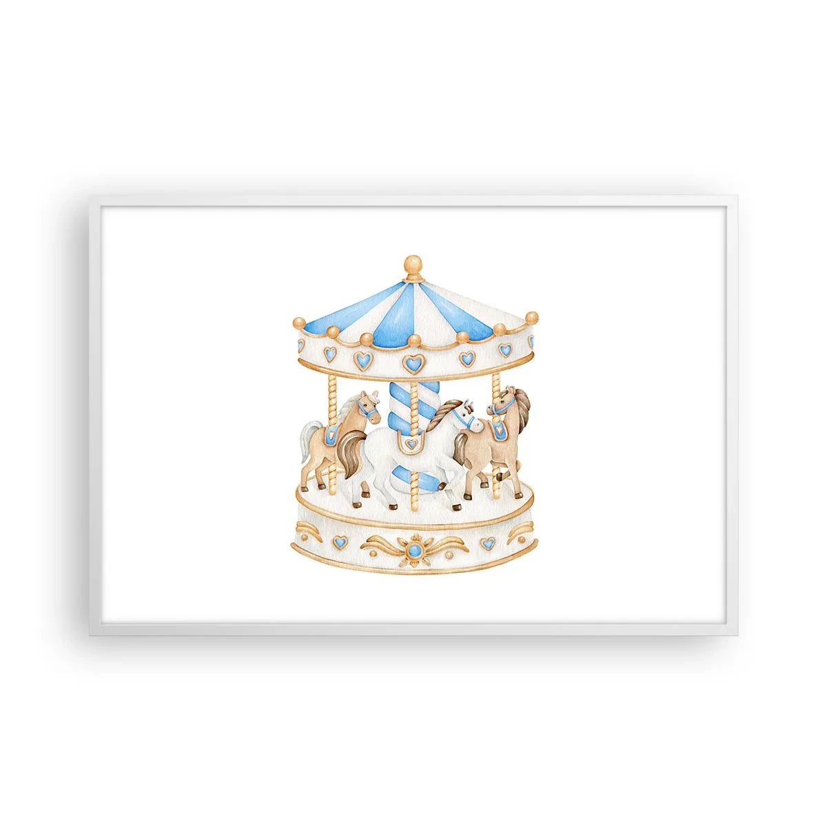 Affiche dans un cadre blanc - Poster - Douce enfance - 91x61 cm